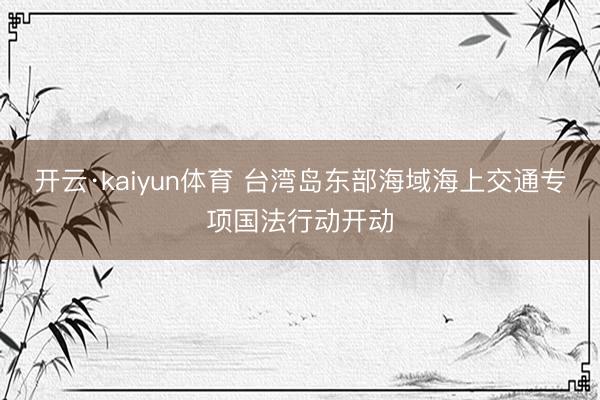 开云·kaiyun体育 台湾岛东部海域海上交通专项国法行动开动