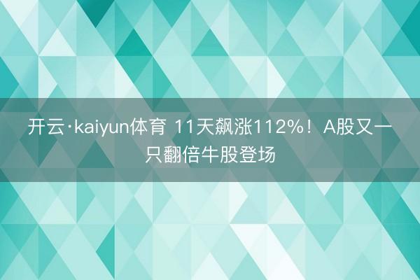 开云·kaiyun体育 11天飙涨112%！A股又一只翻倍牛股登场