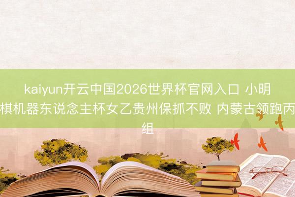kaiyun开云中国2026世界杯官网入口 小明围棋机器东说念主杯女乙贵州保抓不败 内蒙古领跑丙组